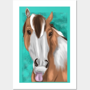 Funny horse drawing Posters and Art